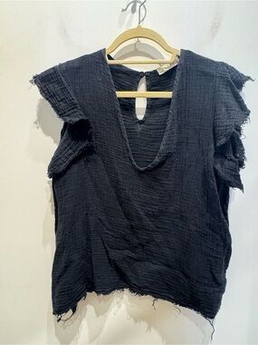 Stark X Gauze V Neck Top